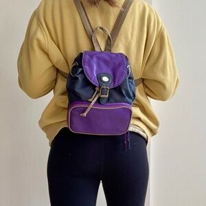 Bagoda Vintage 90s mini-backpack shimmer blue purple with multi-way straps
